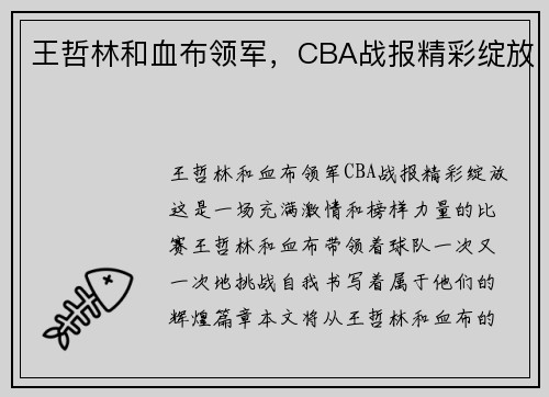 王哲林和血布领军，CBA战报精彩绽放